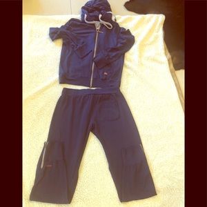 Peace Love World  zipper hood and sweat pants M